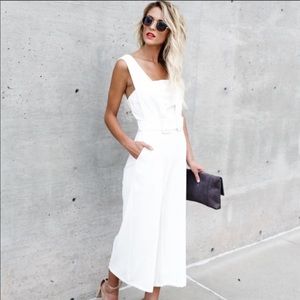 VICI white jumpsuit with belt